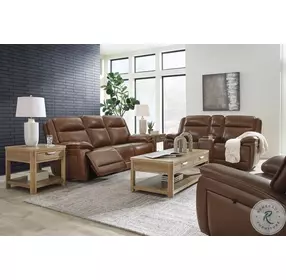 Healy Pier Chocolate Power Reclining Living Room Set with Adjustable Headrest