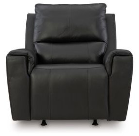 Glassmere Black Leather Rocker Recliner