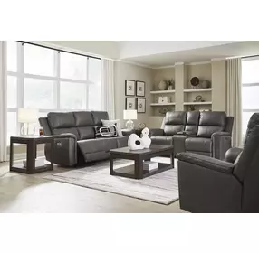 Beryton Anchor Leather Power Reclining Living Room Set