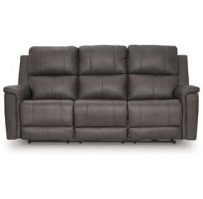 Burnley Anchor Leather 85" Zero Gravity Power Reclining Sofa with USB Charging