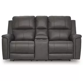 Beryton Anchor Leather 75" Zero Gravity Power Reclining Loveseat with USB Charging