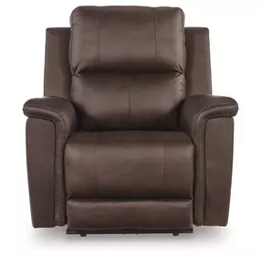 Beryton Espresso Leather Zero Gravity Power Recliner with USB Charging