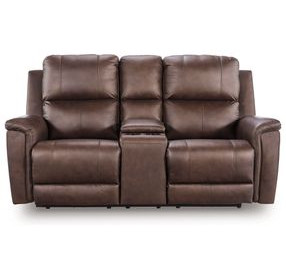 Beryton Espresso Leather 75" Zero Gravity Power Reclining Loveseat with USB Charging