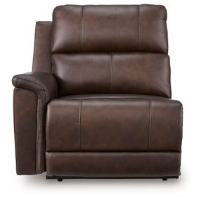 Burnley Espresso Leather LAF Power Recliner with USB Charging