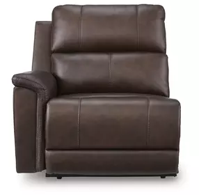 Beryton Espresso Leather LAF Power Recliner with USB Charging