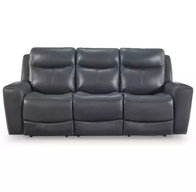 Momentum Moves Admiral Leather 88" Power Reclining Sofa with USB Charging