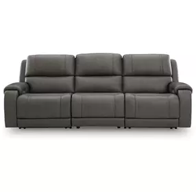 5Z Pendley Anchor Leather 3 Piece Modular Power Reclining Sectional with USB Charging and Heat Massage