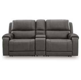 5Z Pendley Anchor Leather 3 Piece Modular Power Reclining Sectional with USB Charging and Console