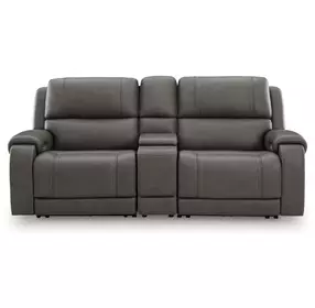 5Z Pendley Anchor Leather 3 Piece Modular Power Reclining Sectional with USB Charging and Console