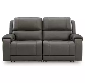 5Z Pendley Anchor Leather 2 Piece Modular Power Reclining Sectional with USB Charging and Heat Massage