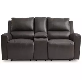 Boxmere Storm Leather 75" Power Reclining Loveseat with USB Charging