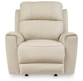 Dahlmoore Almond Leather Rocker Power Recliner with USB Charging