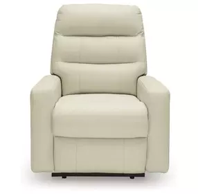 Revival Status Canvas Leather Power Recliner with Power Headrest and USB Charging