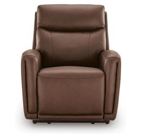 Casa Maria Umber Leather Auto Glide Power Recliner with Power Headrest and USB Charging