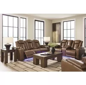 Mestrino Amber Leather Power Reclining Living Room Set