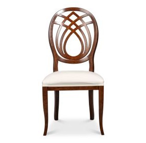 Goccia Taupe Performance Fabric Upholstered Side Chair Set of 2