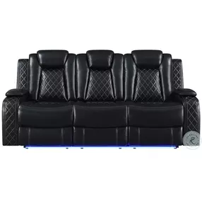 Orion II Black 85" Reclining Sofa