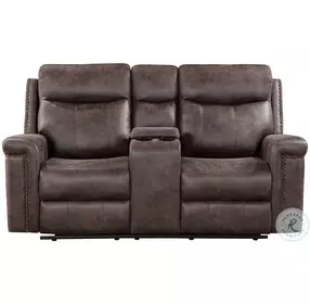 Quade Mocha Power Reclining 74" Console Loveseat Power Footrest