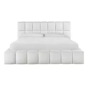 Voyage Ivory King Upholstered Colina Platform Bed