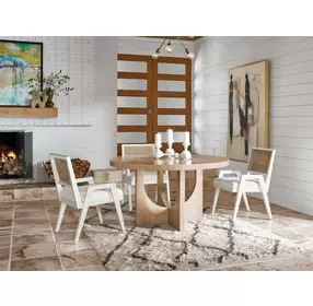 Voyage Tech Oak Round Callon Dining Room Set