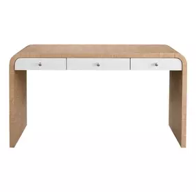 Voyage Tech Oak and Glacier 56" Writing Desk