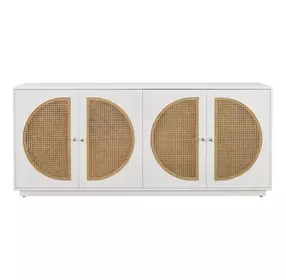 Voyage Glacier and Brown 4 Door Credenza