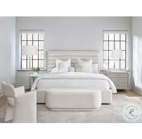 Zen Haven Melborne Ivory Upholstered Panel Bedroom Set