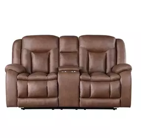 Morello Brown Dual Reclining 77" Console Loveseat