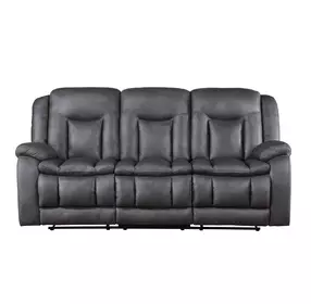 Morello Gray Power Reclining 88" Sofa Power Footrest