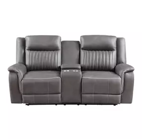 Enzo Gray Dual Reclining 76" Console Loveseat