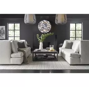 Waverly Ravenwood and Beige Square Stone Top Occasional Table Set