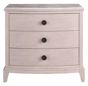 Waverly Rolling Fog 3 Drawer Marble Top Nightstand with USB Charging