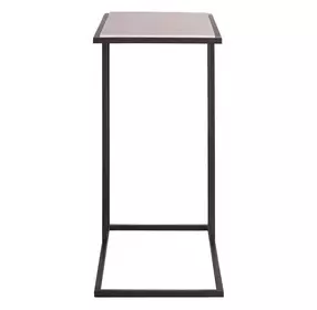 Waverly Beige and Soft Matte Black Rectangular Stone Top Drink Table