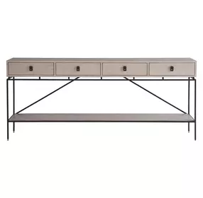 Waverly Rolling Fog and Black Rectangular Long Console Table