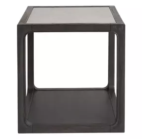 Waverly Ravenwood and Beige Rectangular Stone Top End Table