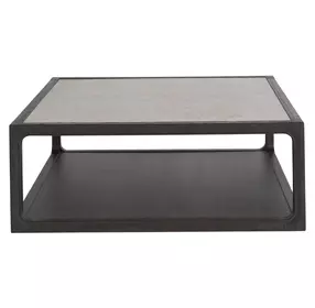 Waverly Ravenwood and Beige Square Stone Top Coffee Table