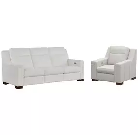 Mixon White Dual Power Reclining Living Room Set with USB Charging