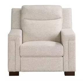 Flexwell Brown Performance Fabric Power Recliner with USB Charging
