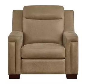 Mixon Brown Leather Dual Power Recliner with USB Charging