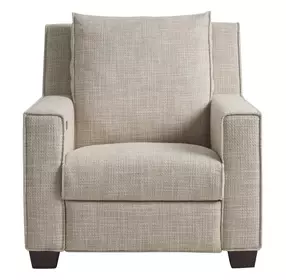 Flexwell Beige Performance Fabric Power Recliner with USB Charging