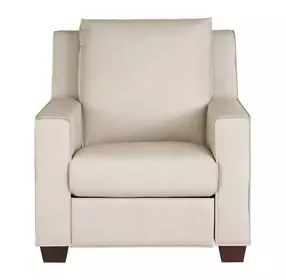 Flexwell White Leather Power Recliner with USB Charging