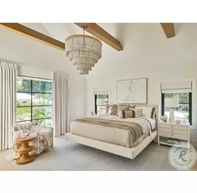 Weekender Vanilla Sainte Ann Upholstered Platform Bedroom Set