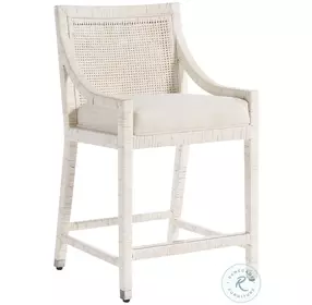 Windward White Rattan Counter Height Chair