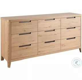 Walker Natural Oak 9 Drawer Dresser