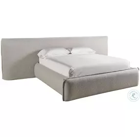 Lux Medina Pebble King Upholstered Wall Platform Bed