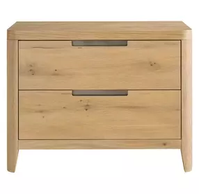Evermont Organic Natural Oak 2 Drawer Walker Nightstand with USB Charging