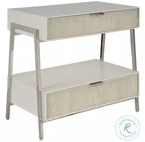 Ingrid Matte Selenite 2 Drawer Nightstand