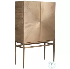 Theo Aged Brass Bar Cabinet