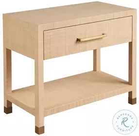 Leah Beige 1 Drawer Nightstand