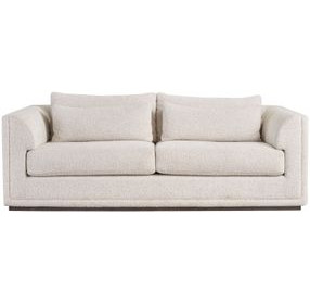 Theo Sheldon Ivory Performance Fabric 92" Sofa with Pillows